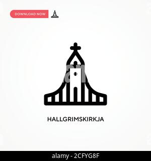 Icona vettore semplice Hallgrimskirkja. Illustrazione vettoriale semplice e moderna per siti Web o applicazioni mobili Illustrazione Vettoriale