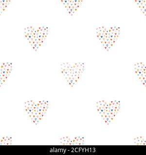 Motivo senza giunture a cuore disegnato a mano. Raccolta di cuori colorati. Carta San Valentino. Icona cuore fatto a mano per valentine, nozze, compleanno. Romantico Illustrazione Vettoriale