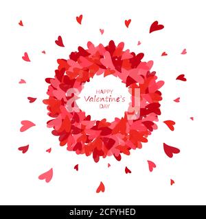 Biglietto d'auguri per San Valentino. Cuori cornice rotonda. Concetto di amore. Illustrazione vettoriale Illustrazione Vettoriale