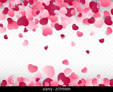 San Valentino sfondo con cuori rosa. Amore sfondo. Confetti colorati. Illustrazione vettoriale Illustrazione Vettoriale