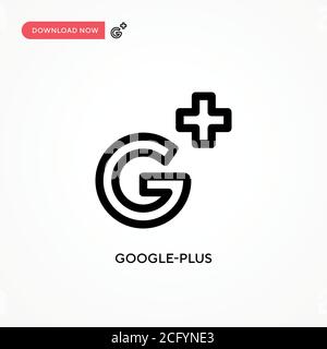 Icona vettore semplice Google-Plus. Illustrazione vettoriale semplice e moderna per siti Web o applicazioni mobili Illustrazione Vettoriale