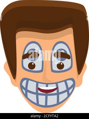 Icona di pittura faccia ridente. Cartone animato di ridere faccia pittura vettore icona per web design isolato su sfondo bianco Illustrazione Vettoriale