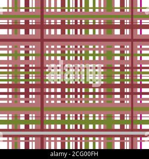 Sfondo vettoriale plaid a scacchi. Tartan verde rosa, motivo a plaid senza cuciture, asciugamano controllato, plaid astratti geometrici Illustrazione Vettoriale