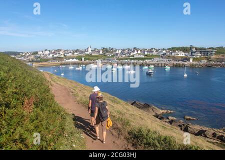 Francia, Finistere, Iroise See, Parco Naturale Regionale Armorique, le Conquet, penisola Kermorvan, passeggiata sulla GR 34 Foto Stock