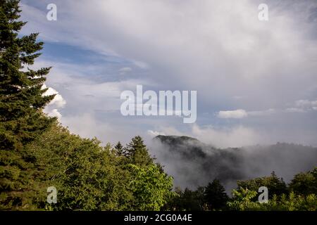 Tennesee North Carolina state Line Overlook Foto Stock