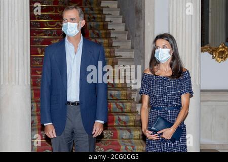 Madrid, Spagna. 8 settembre 2020. Re Felipe VI di Spagna e la regina Letizia di Spagna partecipano all'evento Cooperator's Day al Palazzo Viana il 08 settembre 2020 a Madrid, Spagna. **SOLO PER gli Stati Uniti** credito: Jimmy Olsen/Media Punch/Alamy Live News Foto Stock