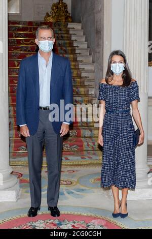 Madrid, Spagna. 8 settembre 2020. Re Felipe VI di Spagna e la regina Letizia di Spagna partecipano all'evento Cooperator's Day al Palazzo Viana il 08 settembre 2020 a Madrid, Spagna. **SOLO PER gli Stati Uniti** credito: Jimmy Olsen/Media Punch/Alamy Live News Foto Stock