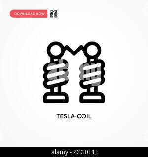 Icona vettore semplice Tesla-Coil. Illustrazione vettoriale semplice e moderna per siti Web o applicazioni mobili Illustrazione Vettoriale