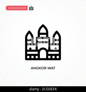 Icona vettore semplice Angkor-wat. Illustrazione vettoriale semplice e moderna per siti Web o applicazioni mobili Illustrazione Vettoriale