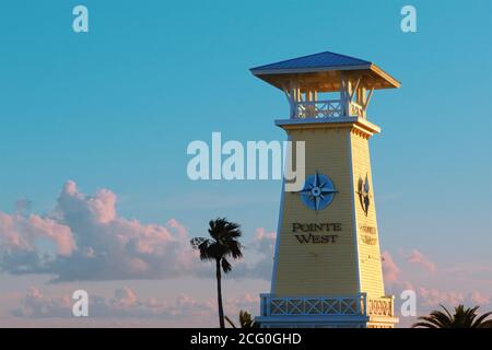 Pointe West sull'isola di Galveston, Gulf Coast, Texas, Stati Uniti. Foto Stock