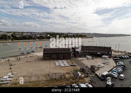 La Rochelle, Francia. 21 Agosto 2020. Barche a vela nella baia di la Rochelle, Charente-Maritime, Francia. Foto Stock