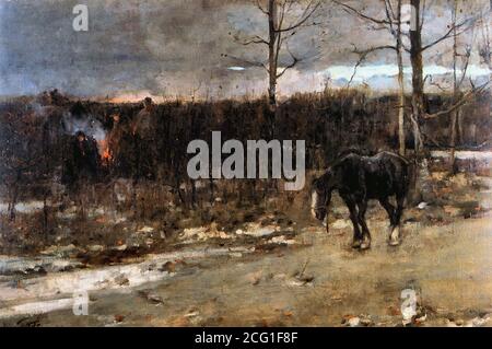 Guthrie James - incendi gitani stanno bruciando per il passato di Daylight E Gone - British School - 19 ° secolo Foto Stock