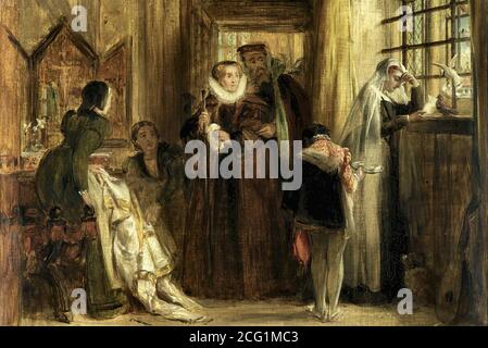 Horsley John Calcott - Maria Regina degli scozzesi in cattività 1 (Studio) - British School - 19th Century Foto Stock