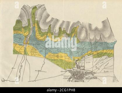 BORGOGNA BORGOGNA BORGOGNA BORGOGNA MAPPA DEI VIGNETI Côte de Beaune - Beaune Pommard RODIER 1920 Foto Stock