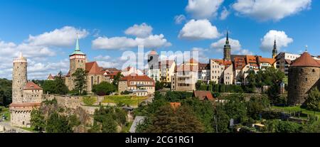 Bautzen, Sassonia / Germania - 7 settembre 2020: Vista panoramica sulla città vecchia di Bautzen in Sassonia Foto Stock