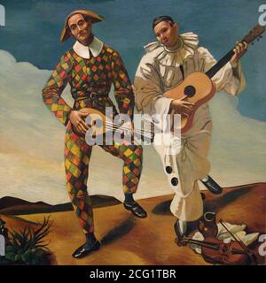 André Derain (1880-1954). Pintor francés. Arlequín y Pierrot, h.1924. Oleo sobré lienzo (175 x 175 cm). Museo de la Orangerie. París. Francia. Foto Stock