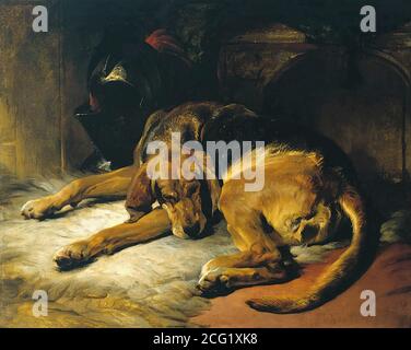 Landseer Sir Edwin Henry - Sleeping Bloodhound - British School - 19 ° secolo Foto Stock