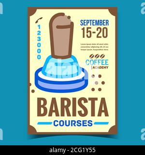 Barista Corsi Creative Pubblicità Banner Vector Illustrazione Vettoriale