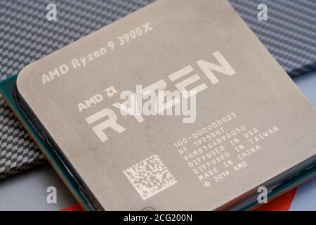Primo piano del processore Ryzen di terza generazione Foto Stock