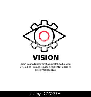 Icona Vision (visione). Segno occhi. Assistenza. Concetto di aggiornamento. Vettore su sfondo bianco isolato. EPS 10 Illustrazione Vettoriale