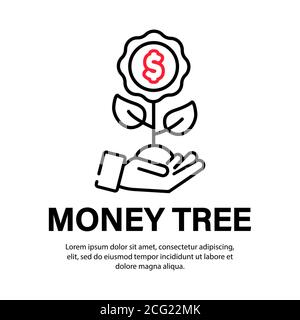 Icona dell'albero dei soldi. Business di successo. Concetto di economia in crescita. Vettore su sfondo bianco isolato. EPS 10 Illustrazione Vettoriale