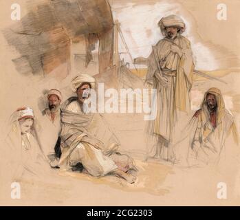 Lewis John Frederick - un accampamento beduino a Gebel Tor Nel deserto del Sinai - British School - XIX secolo Foto Stock