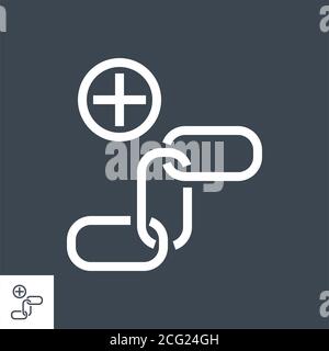 Icona link Building Vector Glyph (creazione di collegamenti) Illustrazione Vettoriale