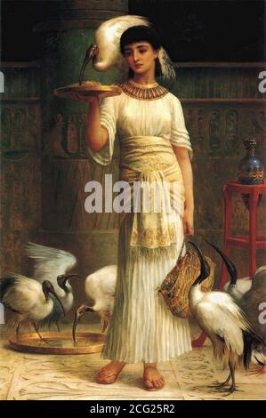 Long Edwin Longsden - Aleuthe Attendant del Sacro Ibis Nel Tempio di Iside 2 - British School - 19 ° secolo Foto Stock