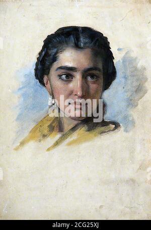 Long Edwin Longsden - Head - British School - 19th Secolo Foto Stock