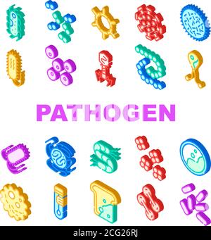 Virus patogeno raccolta icone Imposta vettore Illustrazione Vettoriale