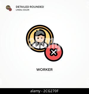Icona vettore lavoratore. Concetti moderni di illustrazione vettoriale. Facile da modificare e personalizzare. Illustrazione Vettoriale