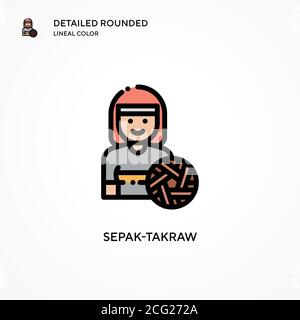Icona vettore Sepak-takraw. Concetti moderni di illustrazione vettoriale. Facile da modificare e personalizzare. Illustrazione Vettoriale