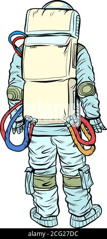 L'astronauta si alza con la schiena Illustrazione Vettoriale