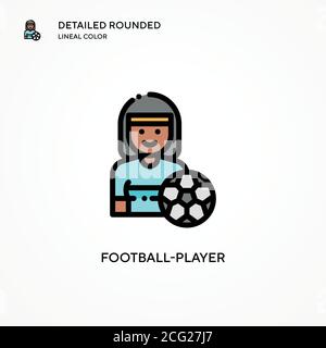 Icona vettoriale del giocatore di calcio. Concetti moderni di illustrazione vettoriale. Facile da modificare e personalizzare. Illustrazione Vettoriale