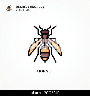 Icona vettore Hornet. Concetti moderni di illustrazione vettoriale. Facile da modificare e personalizzare. Illustrazione Vettoriale