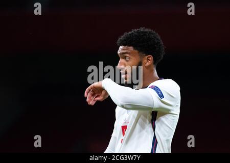 Copenaghen, Danimarca. 8 settembre 2020. Joe Gomez (5) dell'Inghilterra visto durante la partita della UEFA Nations League tra Danimarca e Inghilterra a Parken a Copenhagen. (Photo Credit: Gonzales Photo/Alamy Live News Foto Stock