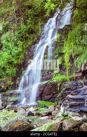 La cascata a Woody Bay nel Parco Nazionale Exmoor, Devon. Foto Stock