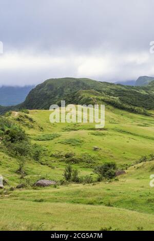 Bella prateria, prateria nella valle di Taoyuan, Caoling Mountain Trail passa sopra la vetta del Monte Wankengtou a Taiwan. Foto Stock