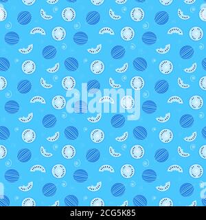 cocomero blu e fette di sfondo senza cuciture Foto Stock