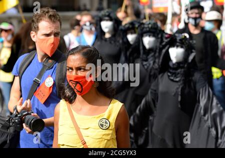 Londra, Regno Unito. Estinzione ribellione protesta a Whitehall, 8 settembre 2020. Foto Stock