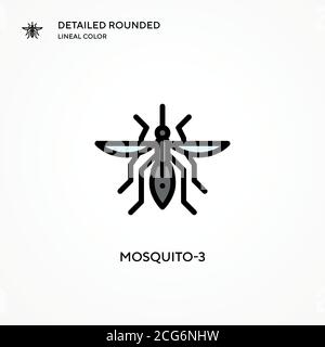 Icona vettore Mosquito-3. Concetti moderni di illustrazione vettoriale. Facile da modificare e personalizzare. Illustrazione Vettoriale