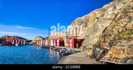 La famosa vista di Smogen sulla costa occidentale svedese Foto Stock