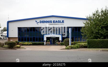 Stabilimento Dennis-Eagle, Heathcote Industrial Estate, Warwick, Warwickshire, Inghilterra, Regno Unito Foto Stock