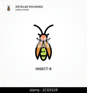 Icona vettore Insect-8. Concetti moderni di illustrazione vettoriale. Facile da modificare e personalizzare. Illustrazione Vettoriale