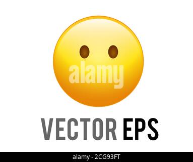 Il vettore isolato gradiente giallo mancanza di parola, umiltà e silenzio faccia senza bocca Illustrazione Vettoriale