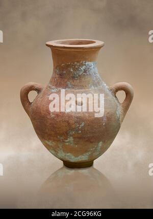 Vaso in ceramica di Hattusa, capitale ittita, Regno di mezzo di Hittite 1650-1450 a.C., Museo Archeologico di Bogazkale, Turchia. Foto Stock