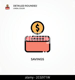 Icona del vettore di risparmio. Concetti moderni di illustrazione vettoriale. Facile da modificare e personalizzare. Illustrazione Vettoriale