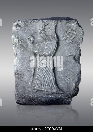 Pannello di rilievo di Hittite della dea Ishtar, capitale di Hattusa, nuovo Regno di Hittite 1450-1200 AC, Museo Archeologico di Bogazkale, Turchia. Foto Stock