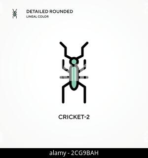 Icona vettore Cricket-2. Concetti moderni di illustrazione vettoriale. Facile da modificare e personalizzare. Illustrazione Vettoriale