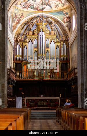 Altare della cattedrale di Jaca, Huesca (Spagna) Foto Stock